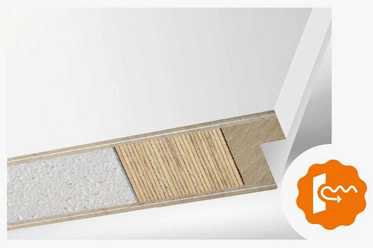 Dwarsdoorsnede van een contactgeluidsisolatie