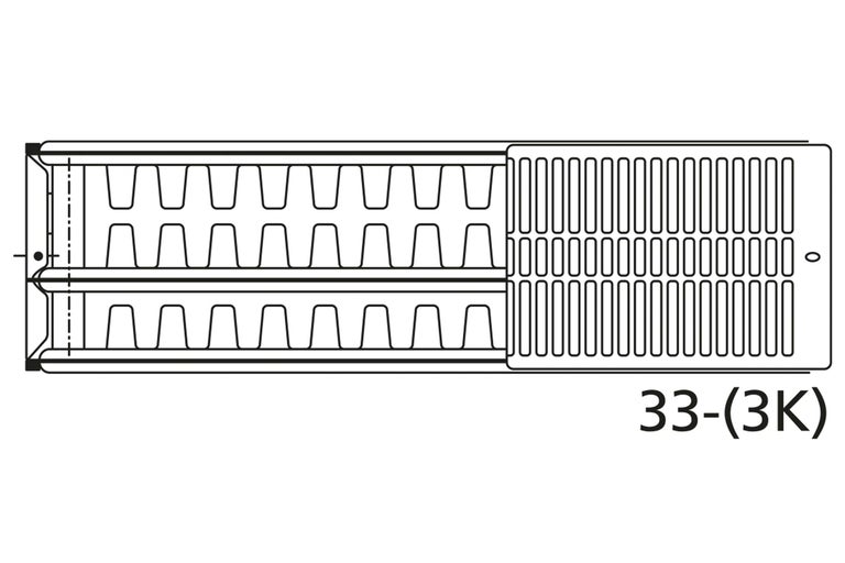 Radiator type 33 schematische tekening