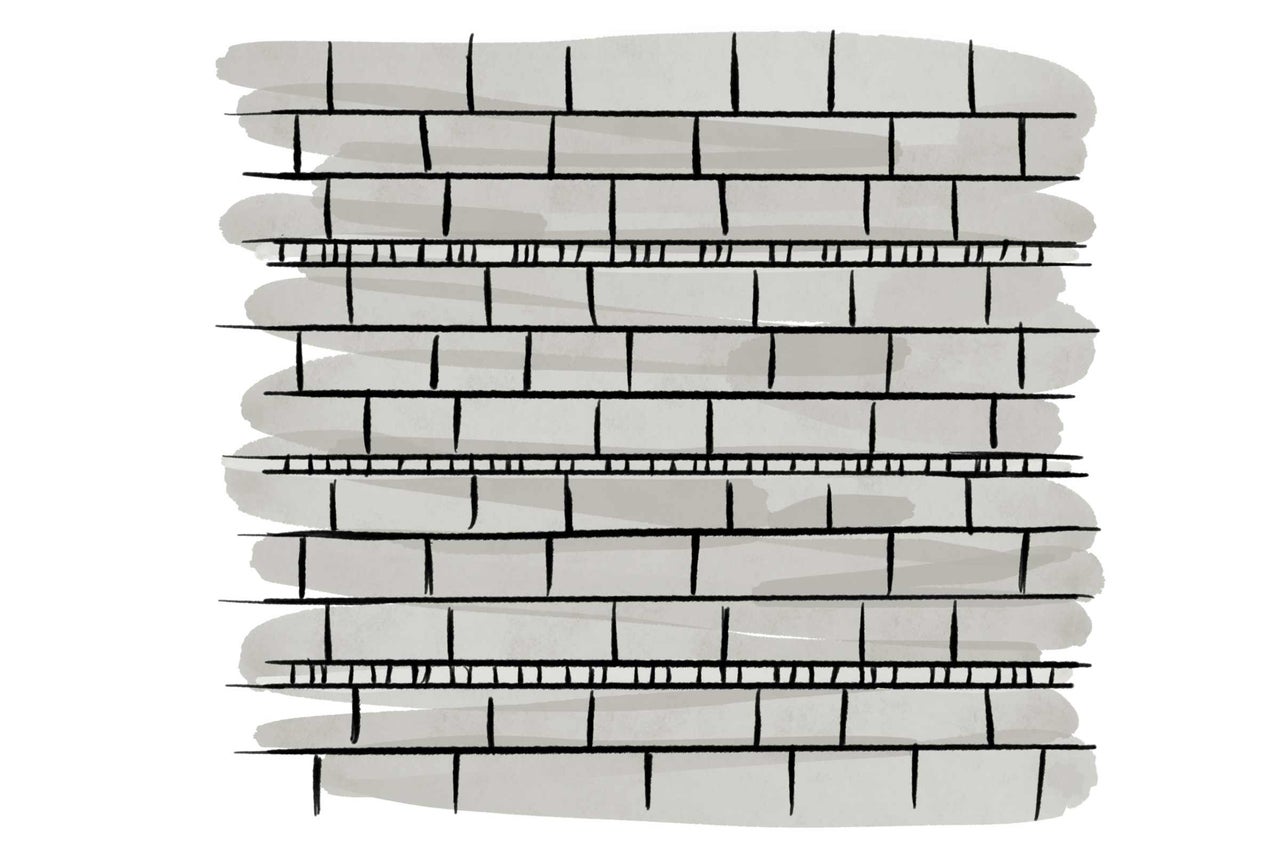 Illustratie van een bakstenen muur