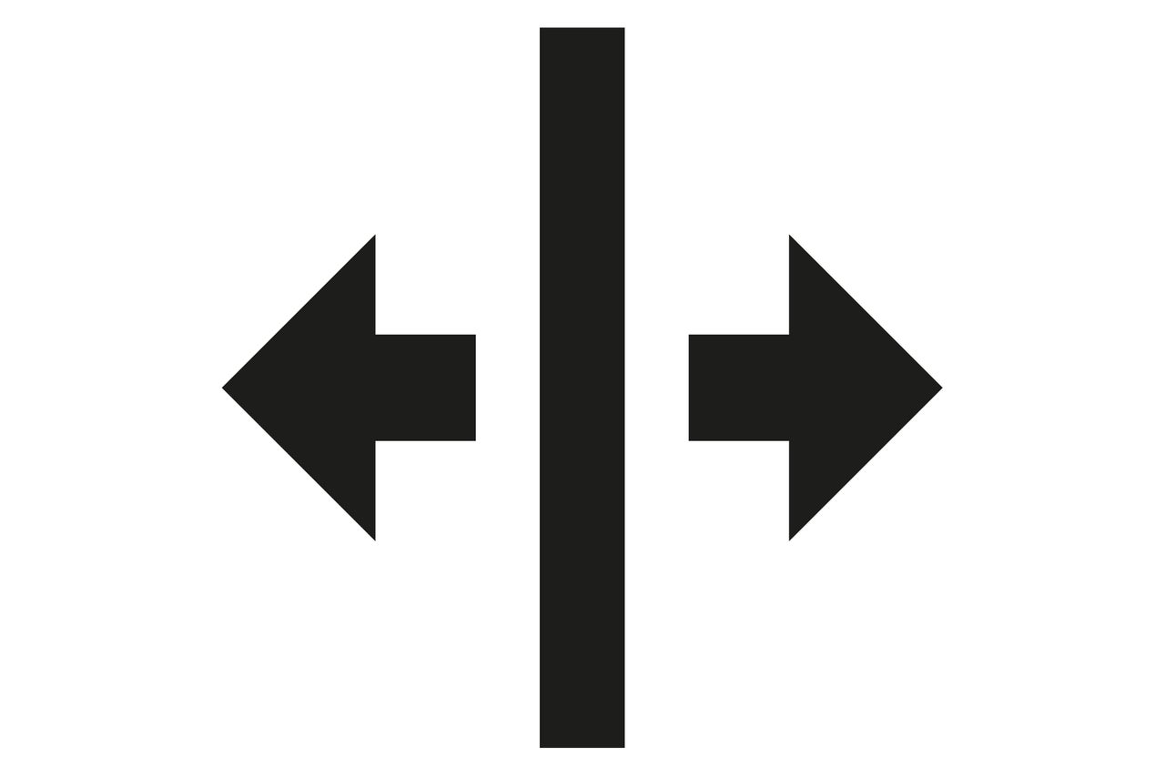 Symbool voor opening aan beide zijden