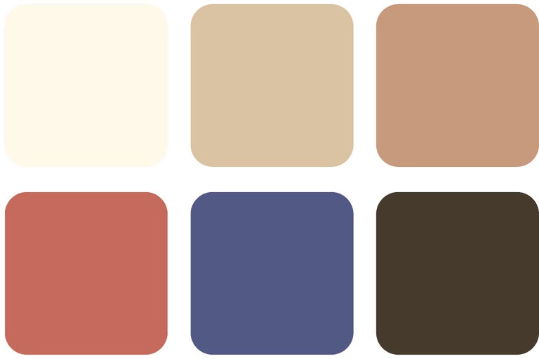 Verfkleurenwaaier met verschillende tinten