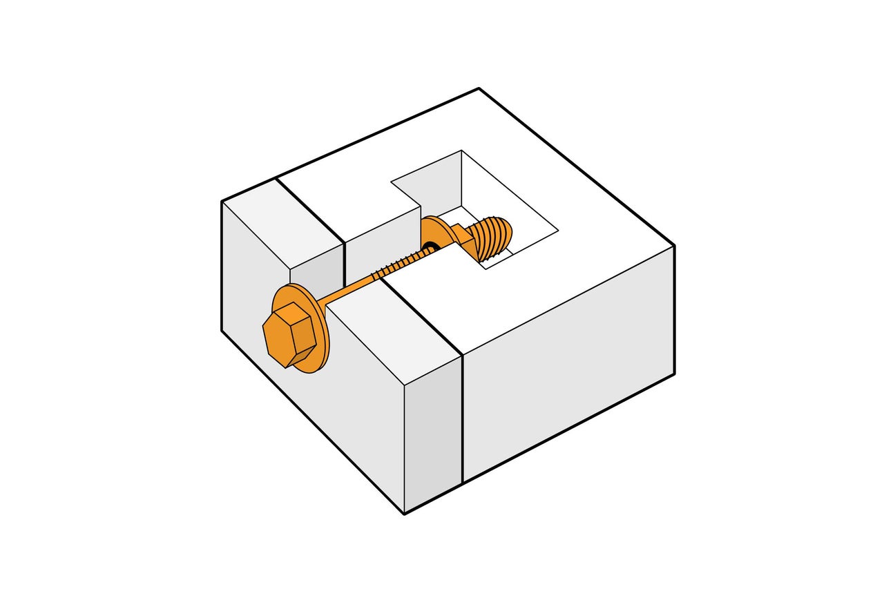 Bevestigingsschroef in isolatieplaat