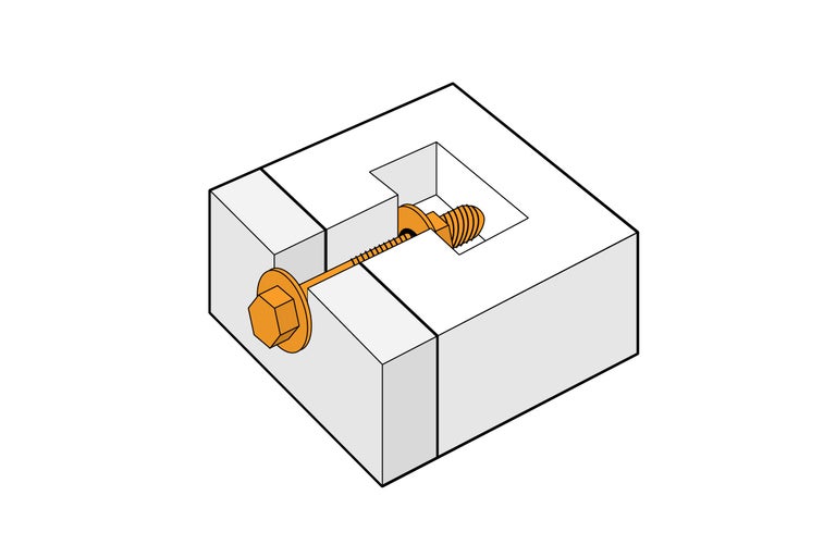 Bevestigingsschroef in isolatieplaat