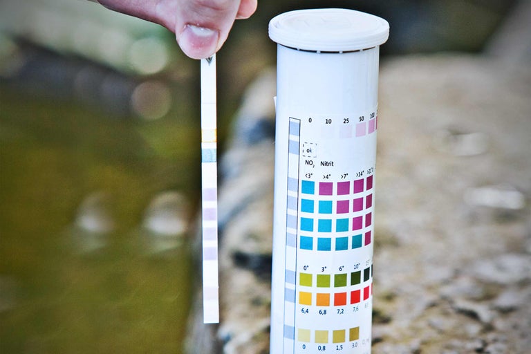 Waterteststrips voor het analyseren van waterwaarden