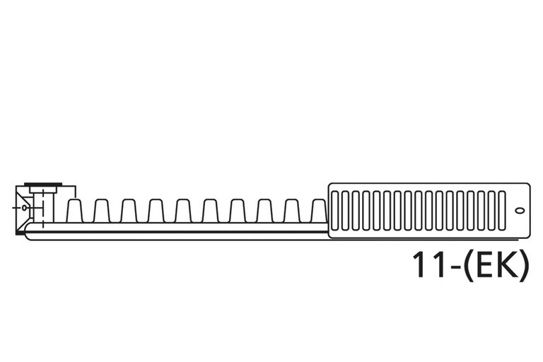 Technische tekening van een radiator type 11-(EK)