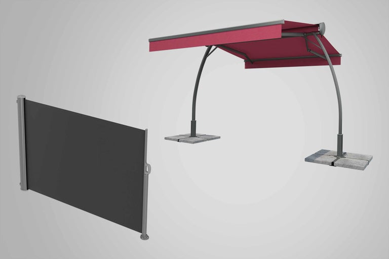 Zijluifel en parasol voor de tuin