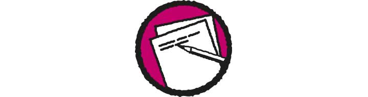 Symbool voor schriftelijke notities of documentatie