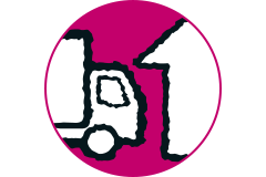 Vrachtwagen met aanhanger symbool