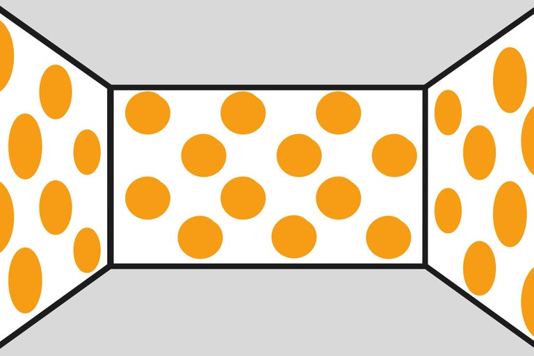 Drie wanden met cirkelpatroon