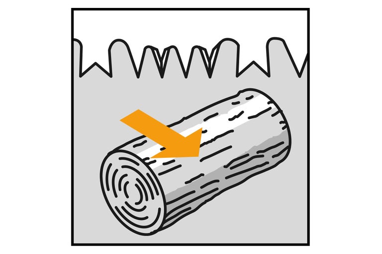 Illustratie van een boomstam met pijl