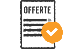 Symbool voor een bevestigde offerte op een document.