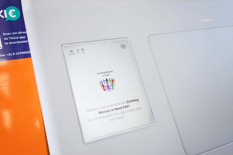 Donatiescherm met informatie over doneren aan Stichting Mensen in Nood