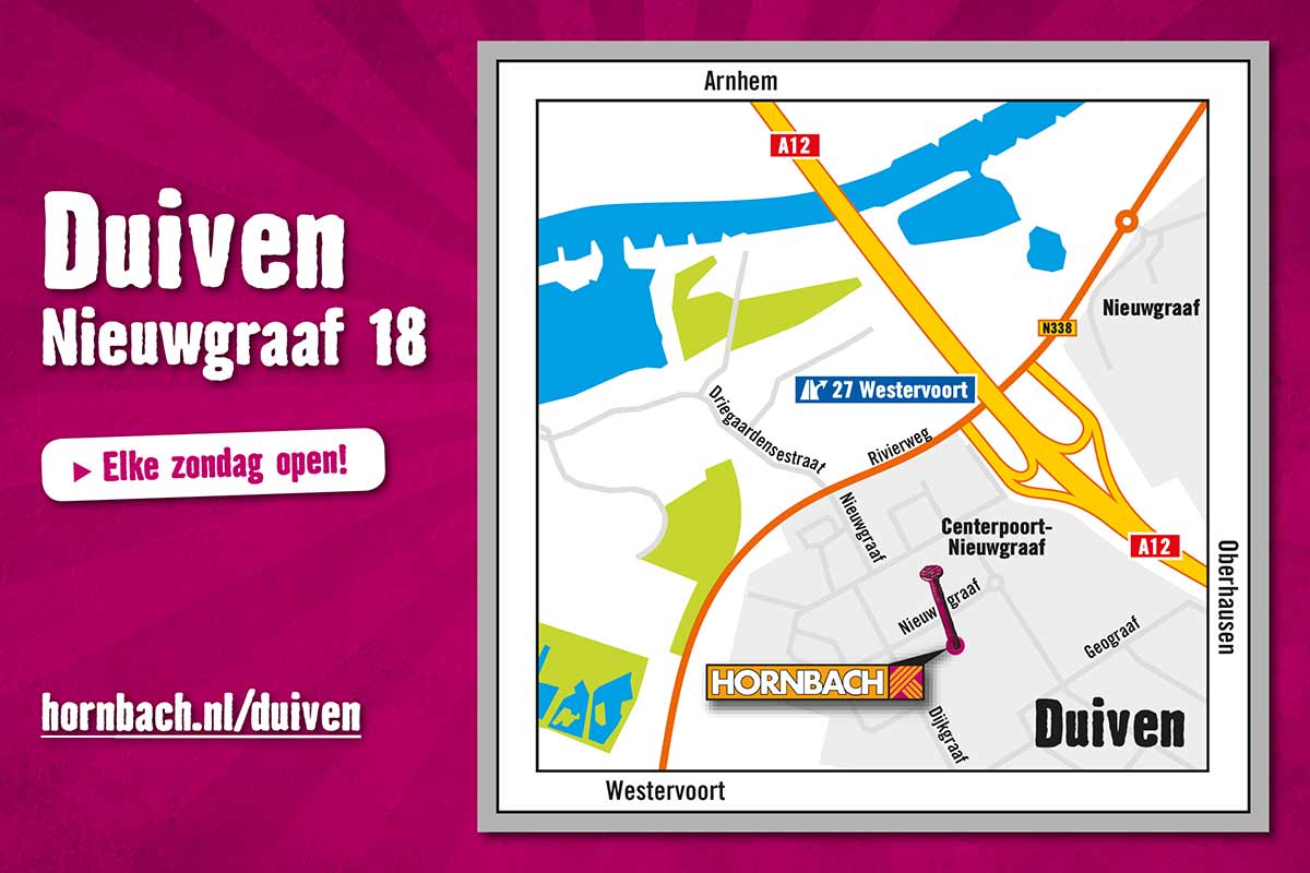 Plattegrond Hornbach vestiging Duiven, Nieuwgraaf 18