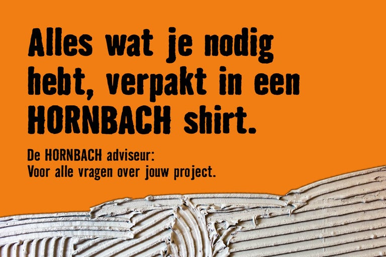 Alles wat je nodig hebt, verpakt in een Hornbach shirt.