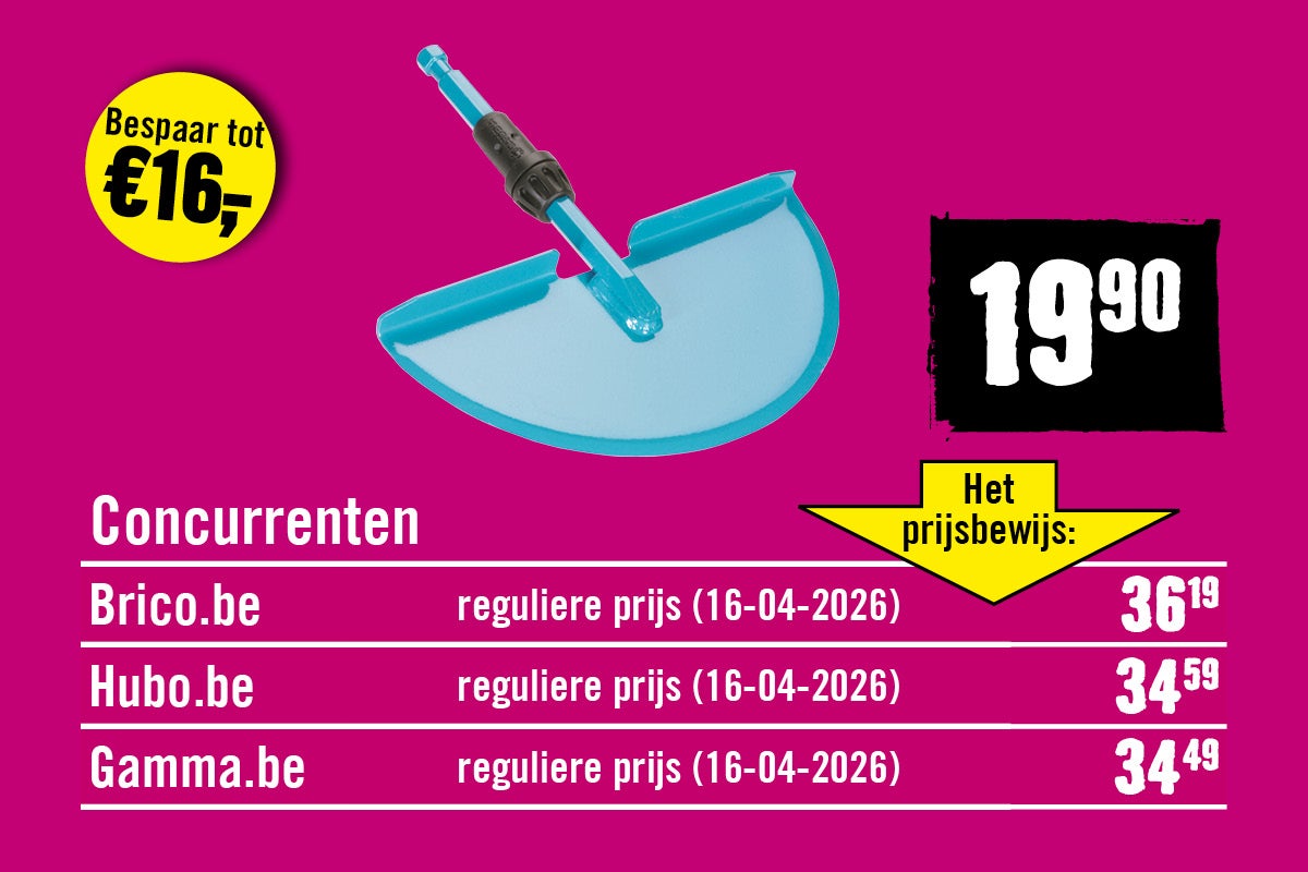 Gardena combisystem kantensnijder met prijsvergelijking die een besparing tot 16 euro ten opzichte van concurrenten toont.