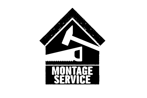 Montageservice symbool met hamer en zaag