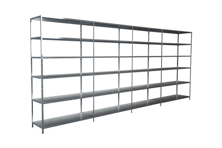 Metalen rek met meerdere niveaus voor opslag