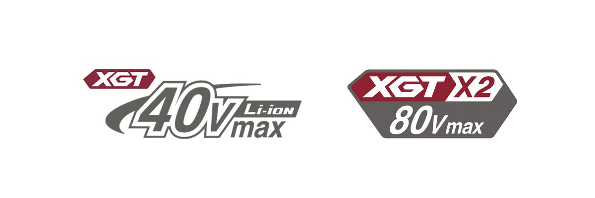 XGT 40 Volt Maximum en XGT X2 80 Volt Maximum logo's