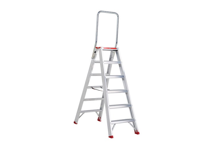 Aluminium trap met vijf treden en beugel