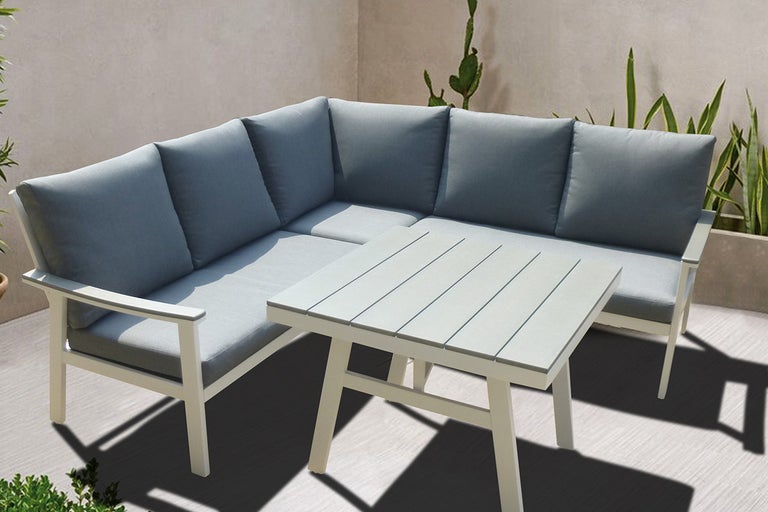 Tuinmeubelset met hoekbank en tafel voor buiten