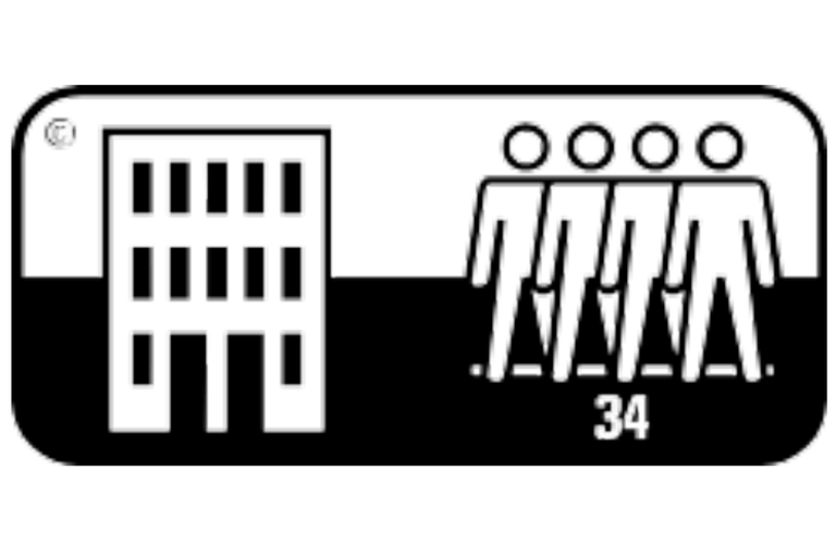 Symbool voor wooneenheden en aantal bewoners