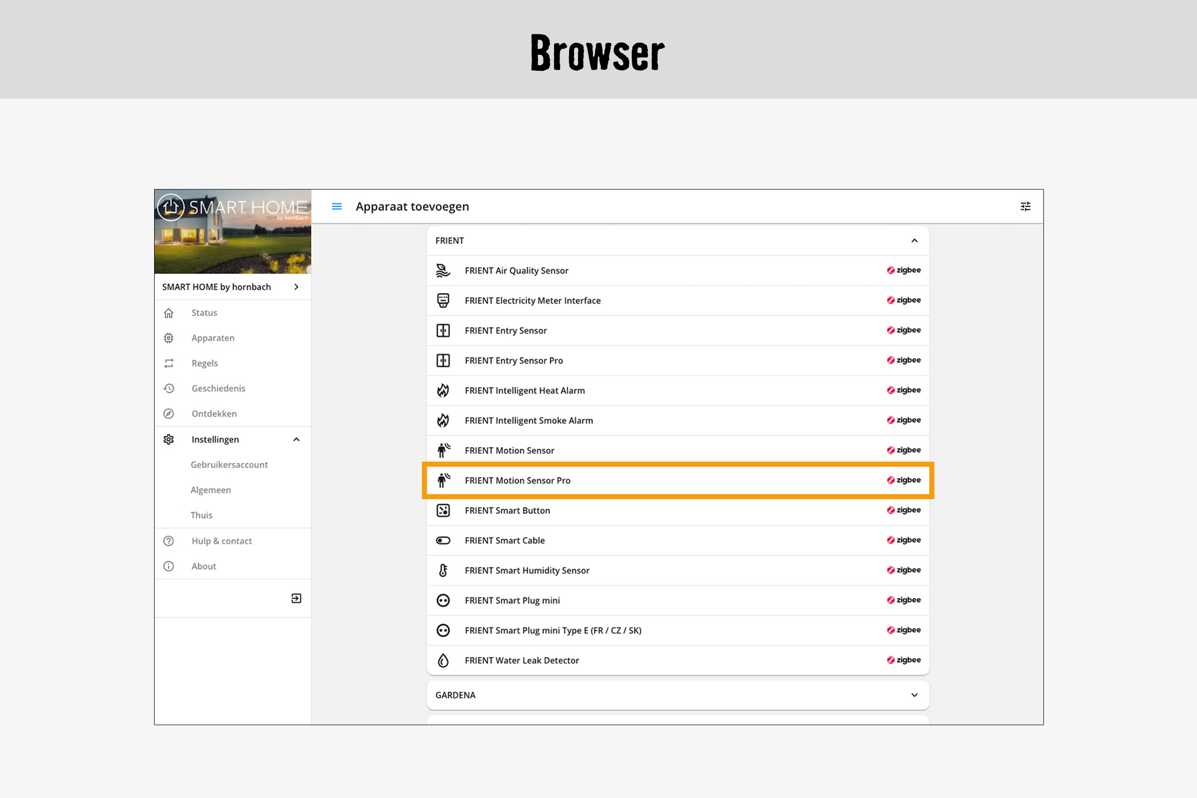 FRIENT Motion Sensor Pro in browser