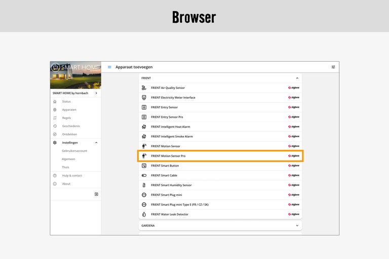 FRIENT Motion Sensor Pro in browser