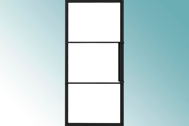 Zwarte binnendeur met drie vlakken