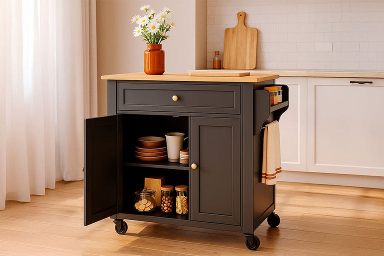 Keukenwagen met lade, kast en opbergvakken
