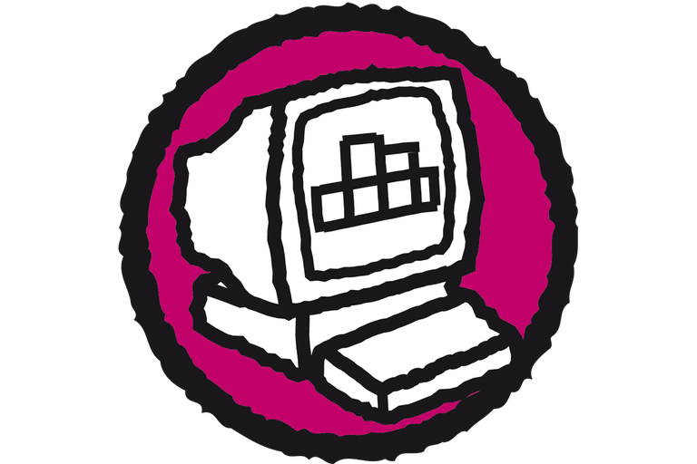 Symbool voor een computer met een diagram op het scherm