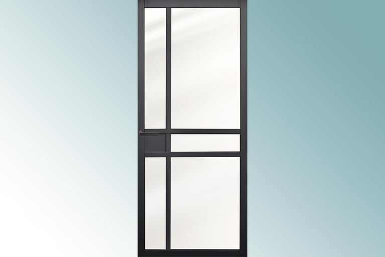 Zwarte binnendeur met glas