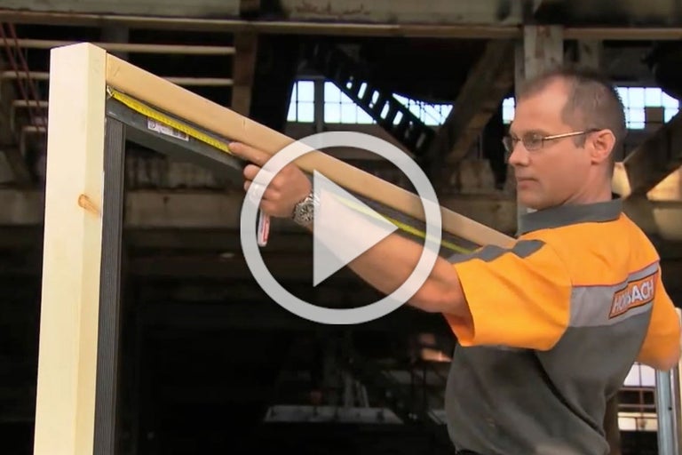 Man meet een insectenhor met een meetlint.