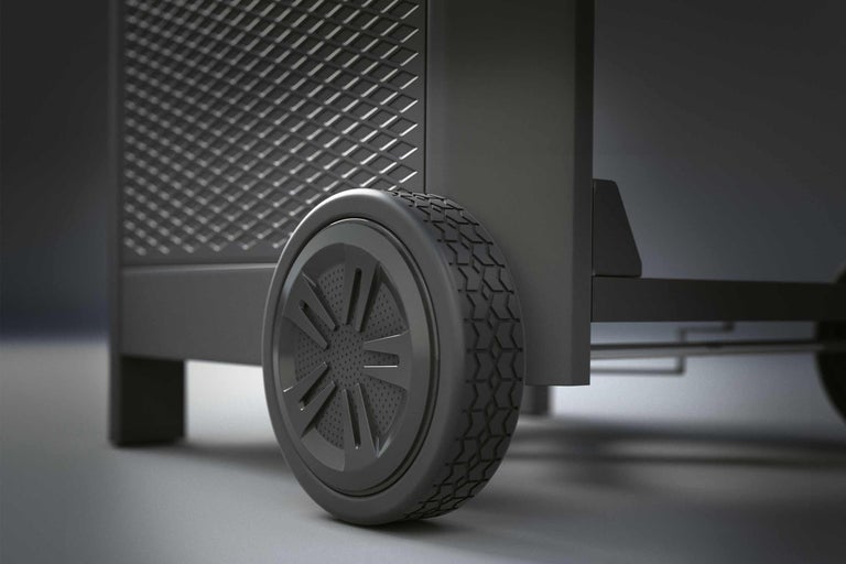 Detailweergave van een barbecue wiel