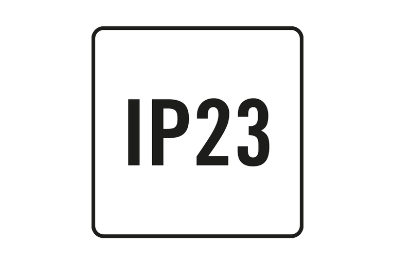 Symbool voor beschermingsgraad IP23