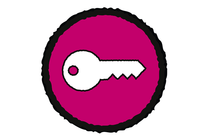 Symbool voor veiligheidssleutel