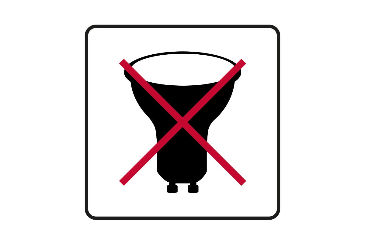 Niet geschikt voor koudlichtreflectorlampen.
