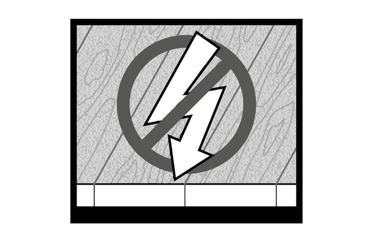 Symbool voor geen elektrische schok