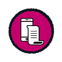 Symbool voor digitale factuur op mobiele telefoon