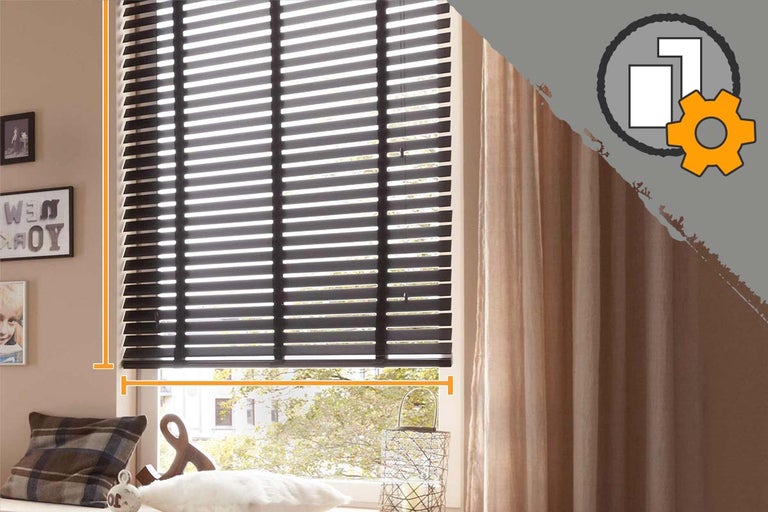Privacy jaloezie met breedte aanduiding voor raam
