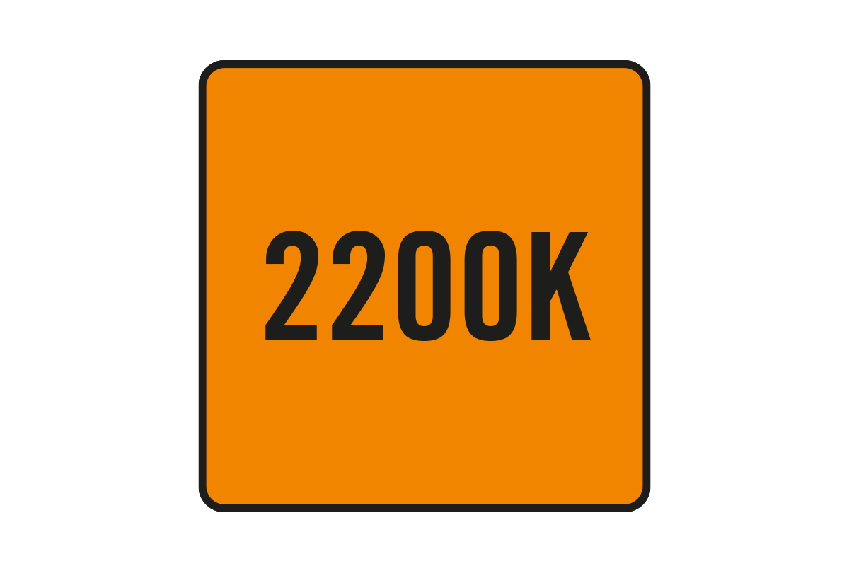 Kleurtemperatuur 2200 Kelvin