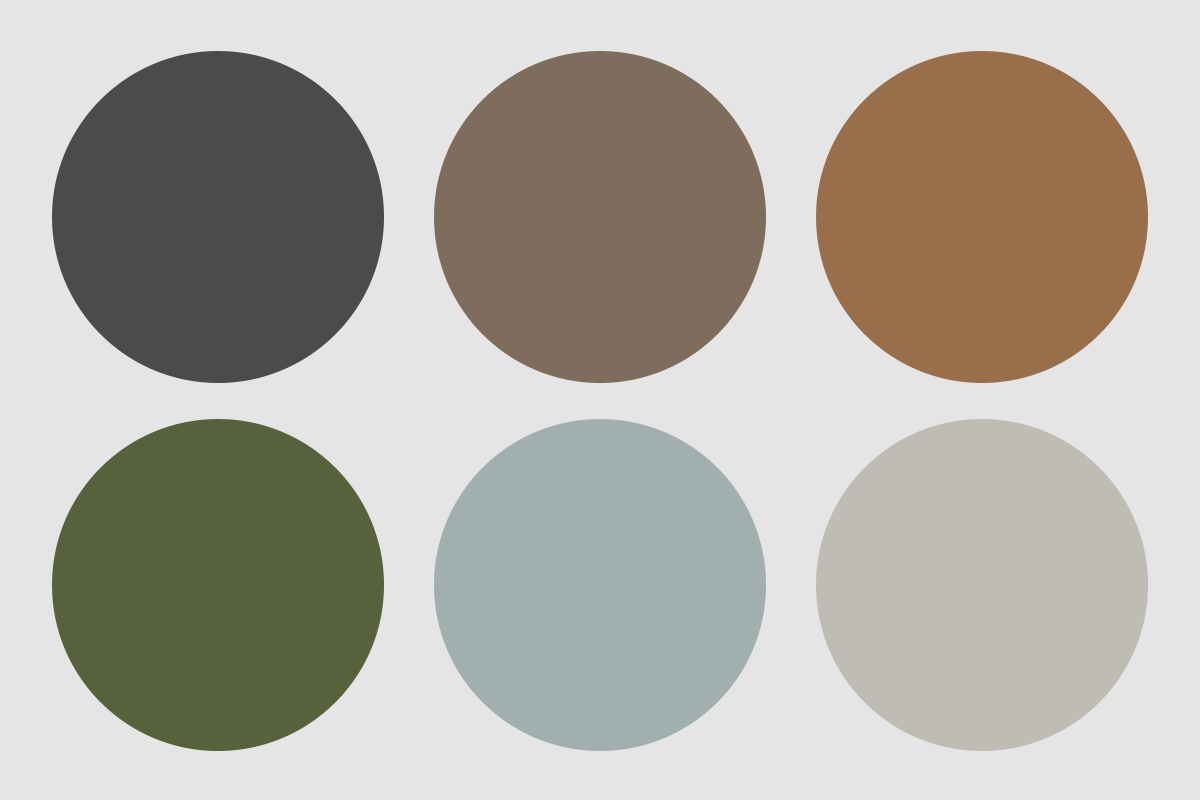 Kleurenpalet met zes kleuren