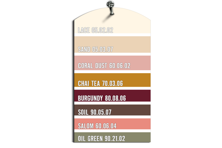 Kleurenkaart met diverse tinten