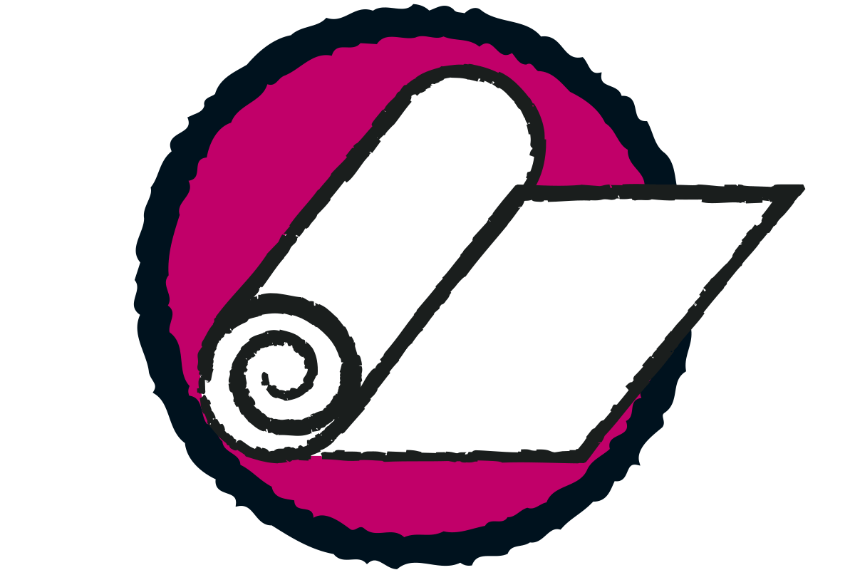 Symbool voor een opgerolde onderlaag