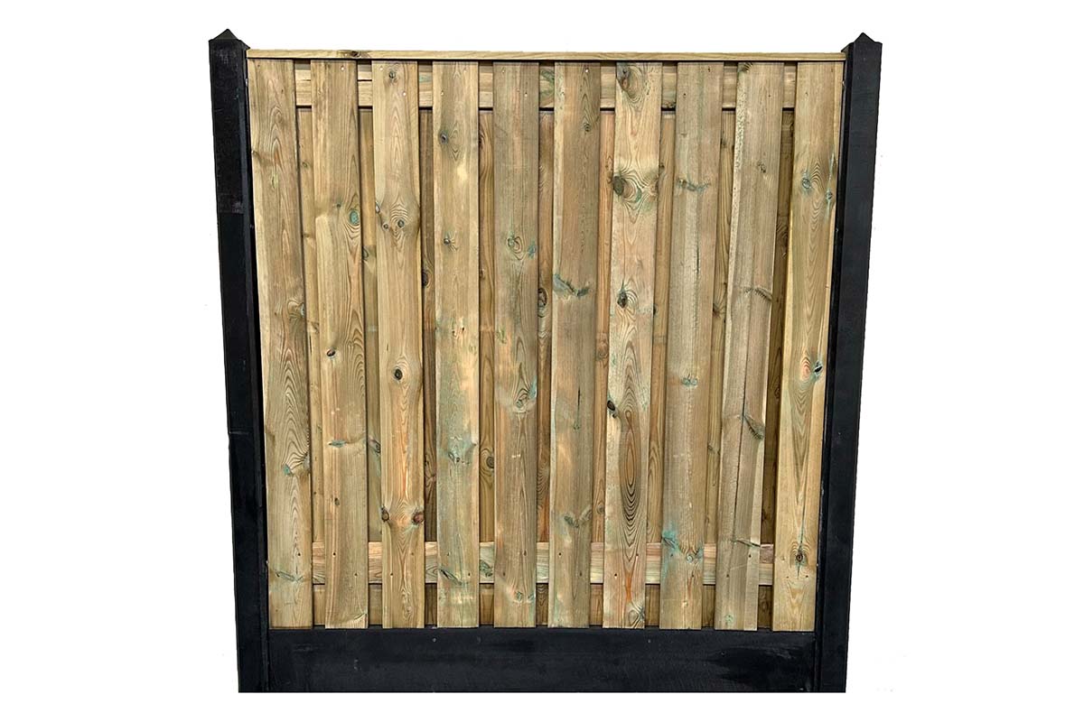Houten schutting met frame
