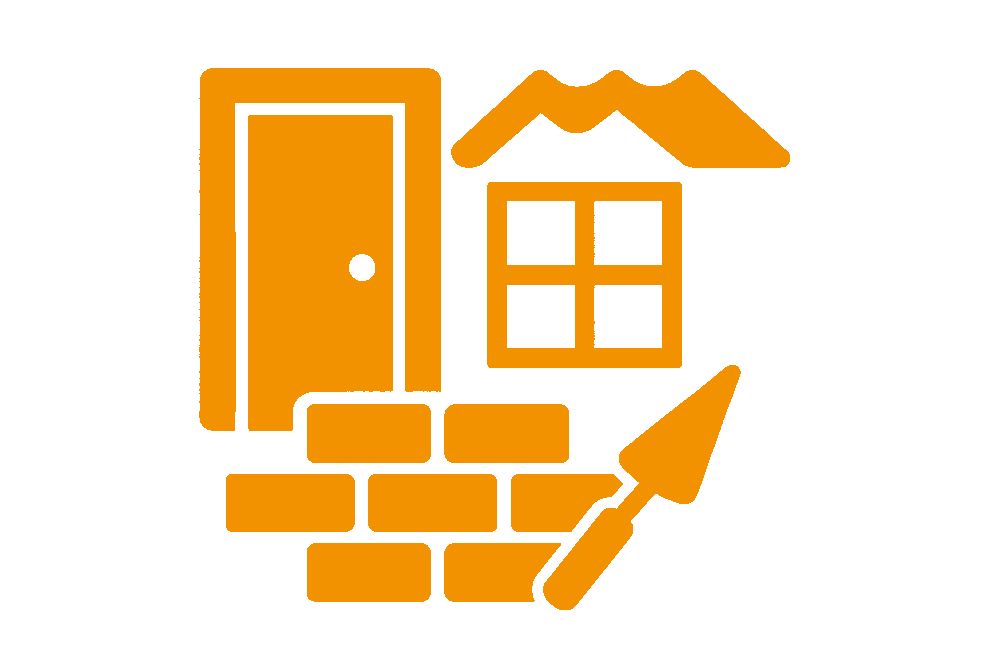 Symbool voor huis bouwen, renoveren en saneren