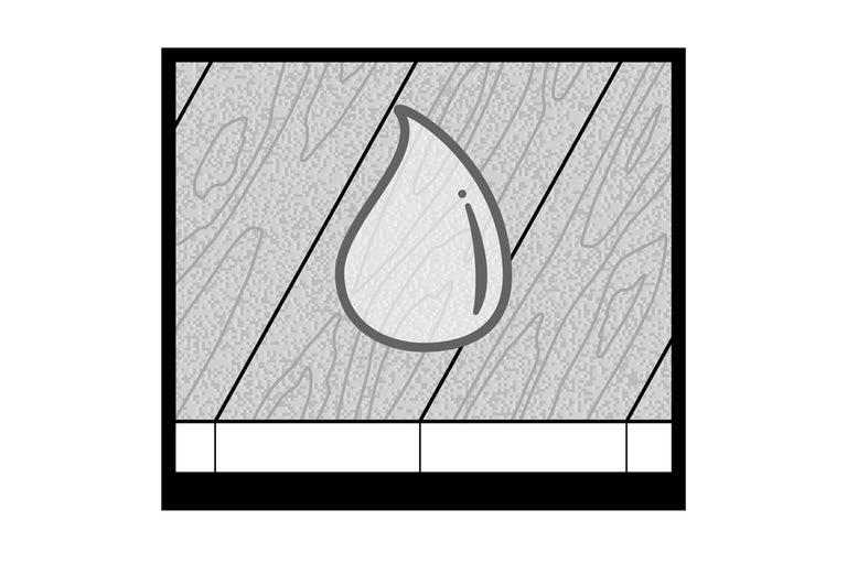 Waterafstotend symbool op houten oppervlak