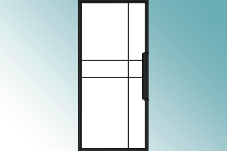 Schuifdeur met glas en handgreep