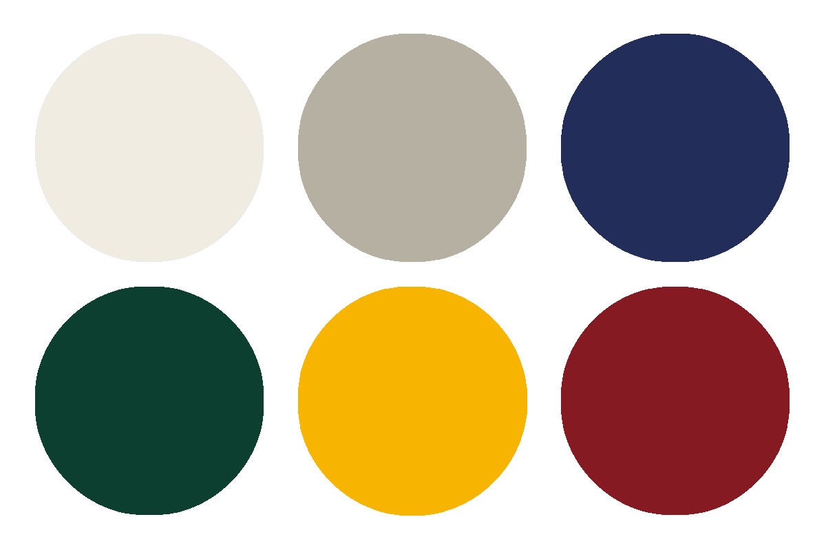 Kleurenpalet met zes kleuren