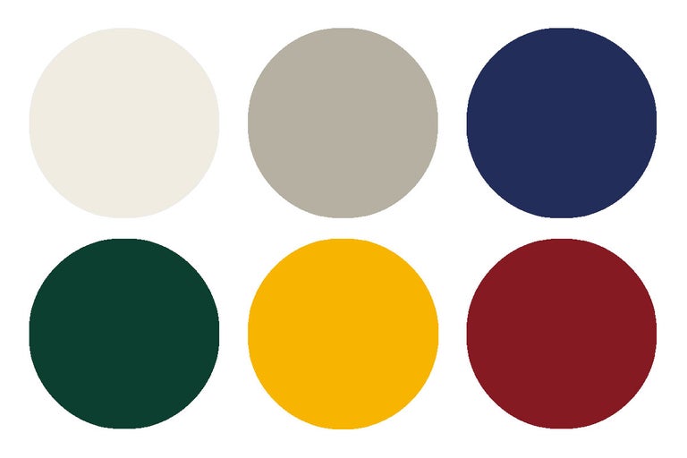 Kleurenpalet met zes kleuren