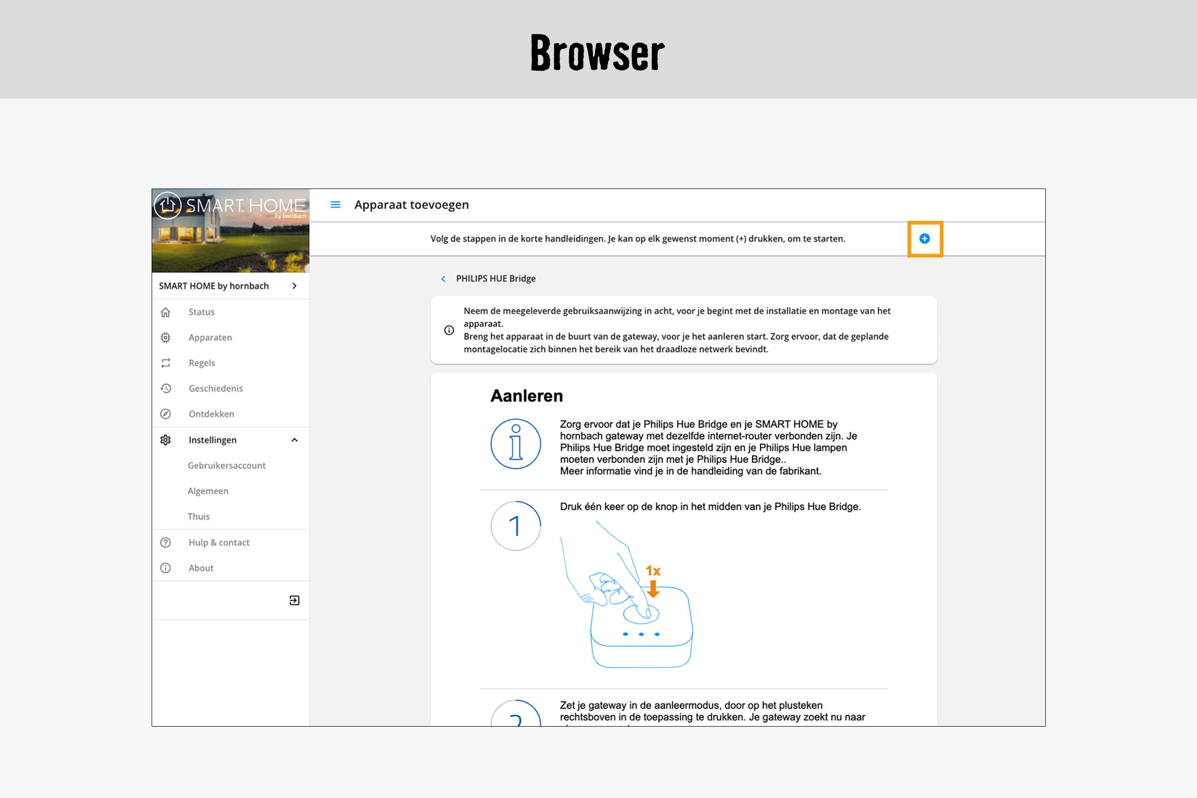 Smart Home App voor apparaatconfiguratie